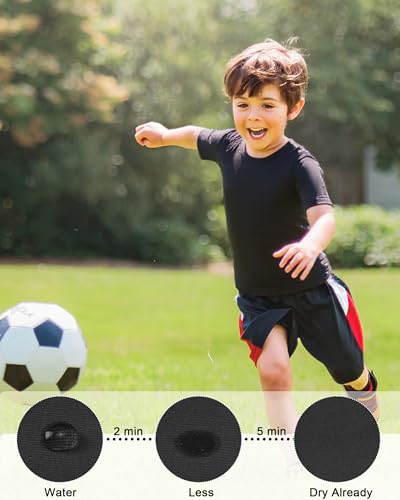 RIKUAOU Youth Boys Compression Football Undershirt – 2 Pack Large (Black + White)