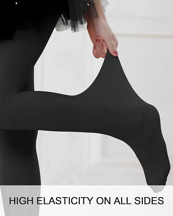 Stelle Girls Ballet Dance Tights - Comfortable Footed Design for Toddlers to Big Kids