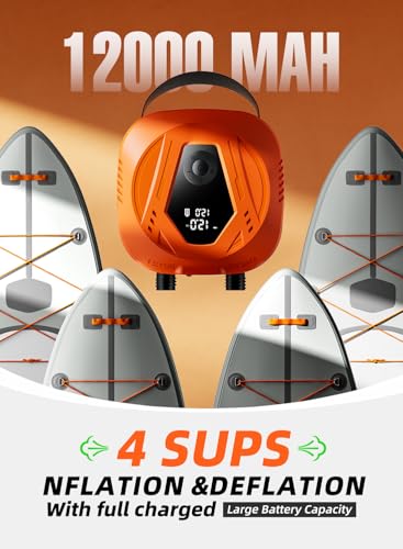 Portable Electric Paddle Board Pump - Orange & Black