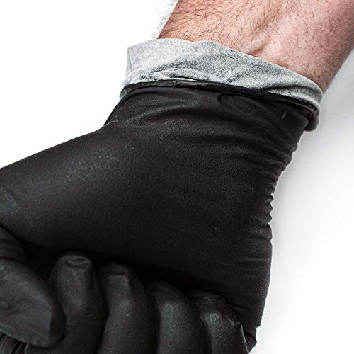 Mechanix Wear: 6 Mil Nickelback Nitrile Gloves with Sweat Absorbing Liner, Latex and Powder Free, Disposable Gloves, Textured Grip, 50 pack, Cleaning and Mechanic Work Gloves (Gray 6 mil, Medium)