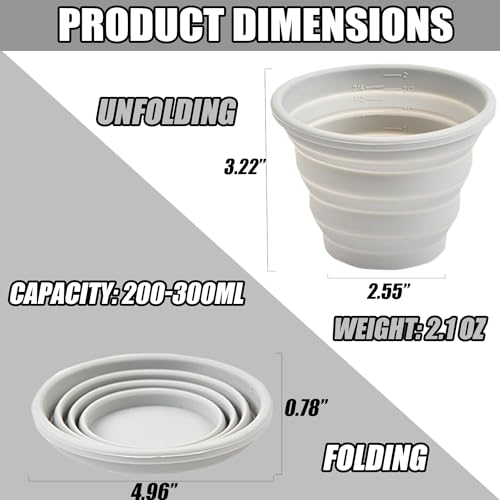 Silicone Collapsible Travel Cup - Reusable 300ml - Gray