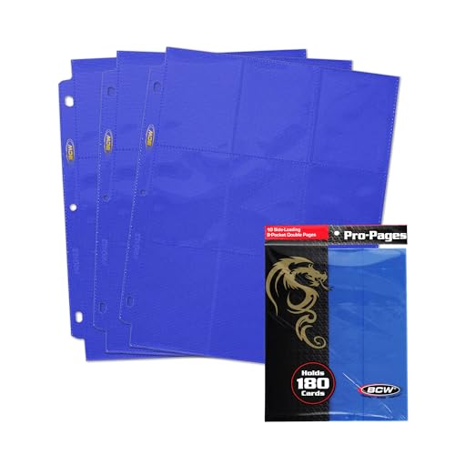 Trading Card Binder Sleeves - 9-Pocket Holder, Blue