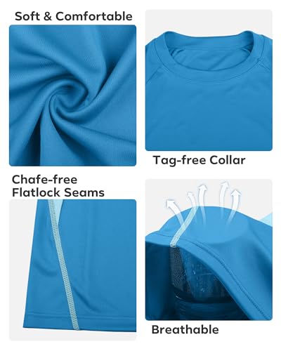 Boys Long Sleeve Rash Guard Swim Shirt - 11-12 Years, Blue