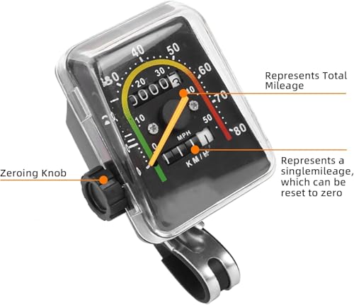 Mechanical Bike Speedometer with LCD Display - Odometer for 26-29 Inch Bikes
