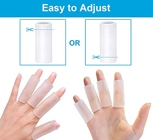 Sumifun 5 Pair (10 pcs) Gel Finger Sleeves for Thumb, Trigger Finger, Arthritis, Eczema, Hand Protection