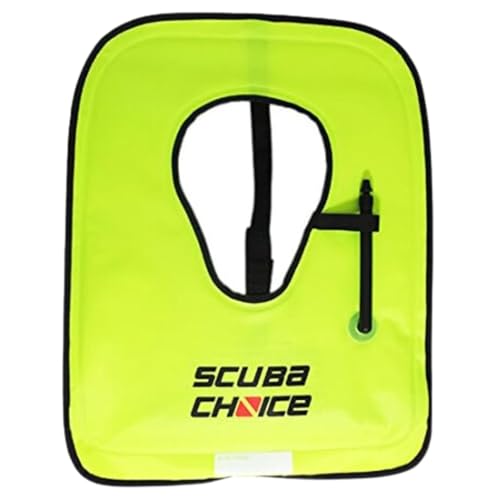 Neon Yellow Adult Snorkel Vest XL for Over 200lbs - Inflatable Water Safety Gear