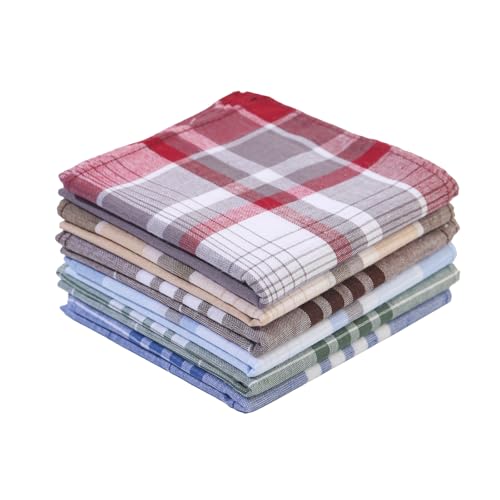 Men's 100% Cotton Handkerchiefs - 6 Pack Soft Pocket Squares
