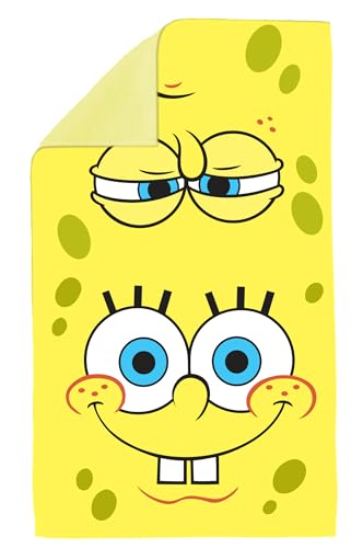 SpongeBob Hand Towel - Officially Licensed 23 x 13.5 in Yellow Sponge Bob Kitchen & Bath Towel
