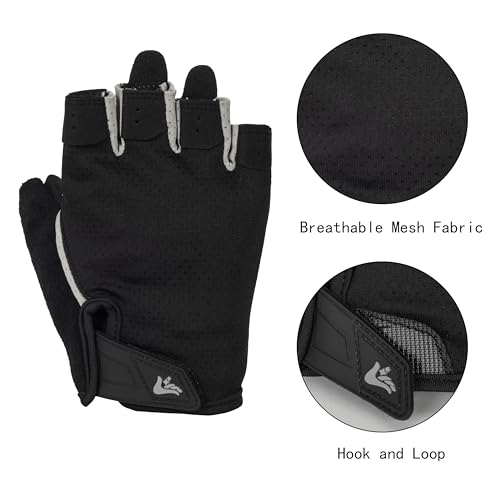 Anti-Slip Breathable Workout Gloves for Gym - Black, Large