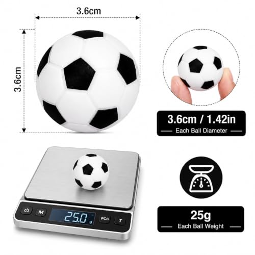 36mm Foosball Replacement Balls - Standard Tabletop Soccer Game - 9 Pack