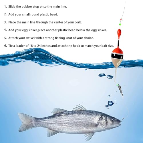 Fishing Bobber Stops with Glow Beads - Green, 50 Pieces