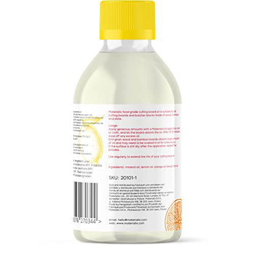 Cutting Board Oil - lemon, orange & begamot, 250ml (bottle)
