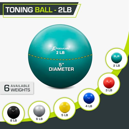 Weighted Toning Exercise Balls for Pilates & Yoga - 2 lb Aqua