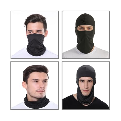 Balaclava Face Mask for Outdoor Sports - 4-Pack A-Black