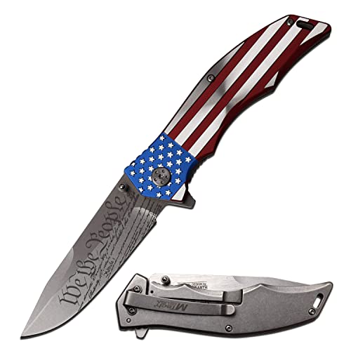 MTECH USA MX-A849CL Spring Assist Folding Knife - Flag Edition