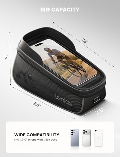 Waterproof Bike Frame Bag - 1.6L Large Capacity, Touchscreen