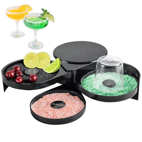 3-Tier Bar Glass Rimmer Tool with Sponge for Cocktails