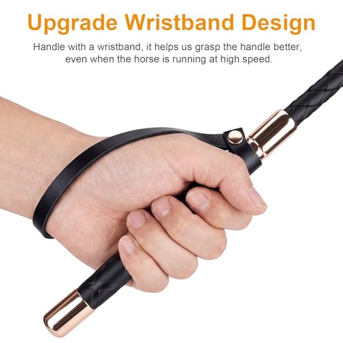 18-Inch Riding Crop - Premium PU Leather Equestrian Whip with Non-Slip Handle