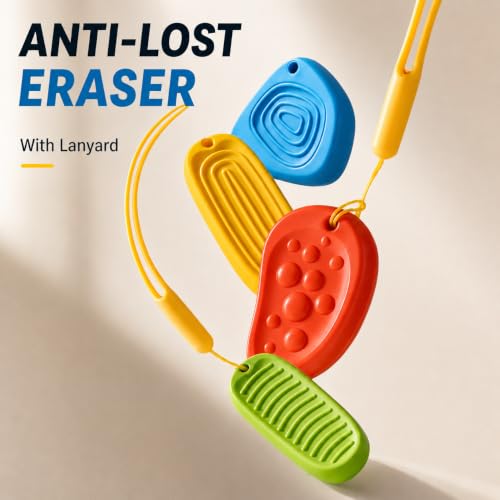 Sensory Fidget Erasers 8 Pack - Stress-Relief Pencil Erasers