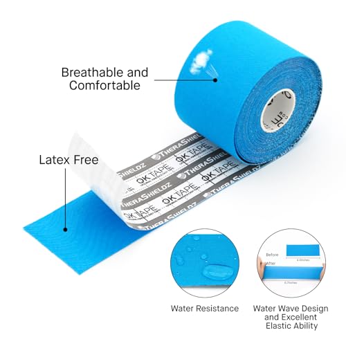 OK TAPE Kinesiology Tape 4 Pack - Uncut 2in x 16.4ft Latex-Free Cotton Assorted Colors