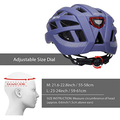 Bike Helmet with Light - Matte Purple, M (55-58cm) - Safe & Lightweight