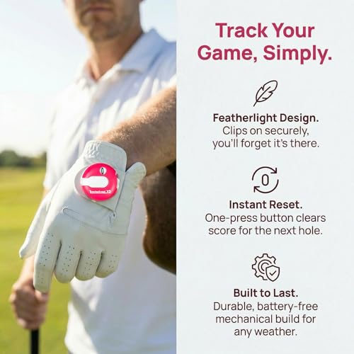 Golf Score Counter - Mini Stroke Tracker with Clip - Pink Tones