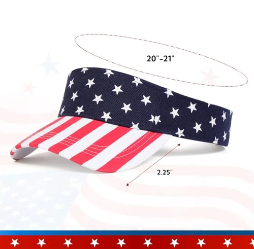 4th of July American Flag Sun Visor Hat for Women - Medium