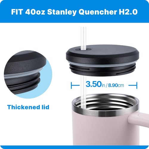 40 oz Tumbler Lid Replacement for Stanley Quencher - Black