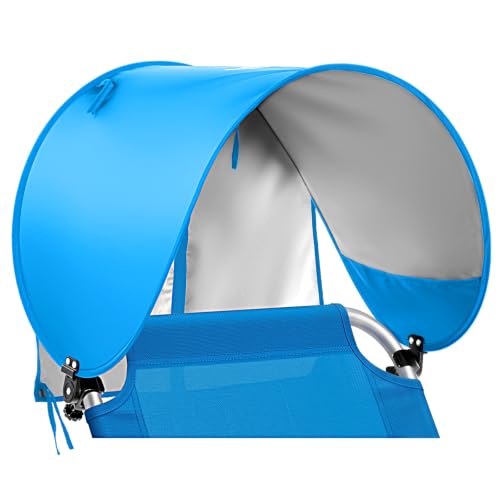 Sportneer Blue Sun Shade Canopy for Chairs - UPF 50+ Adjustable Beach & Camping Umbrella