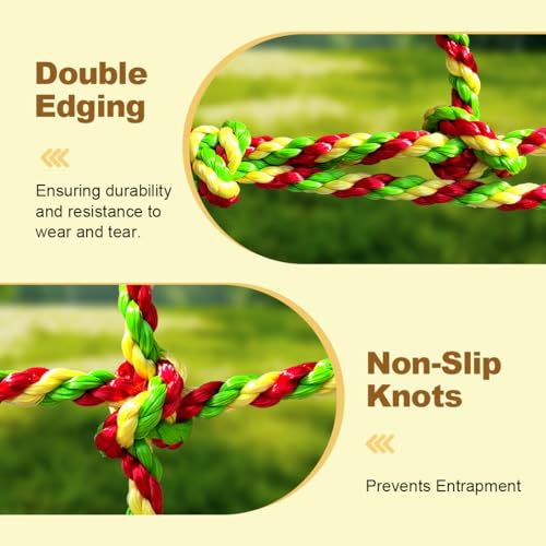 LAKNUAL 3.3ft x 6.6ft Heavy-Duty Polyester Climbing Cargo Net for Kids Outdoor & Indoor Play