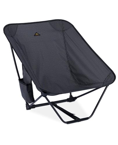 iClimb Low Ultralight Folding Chair (Black Grid) - 1.7 lb, 264 lb capacity