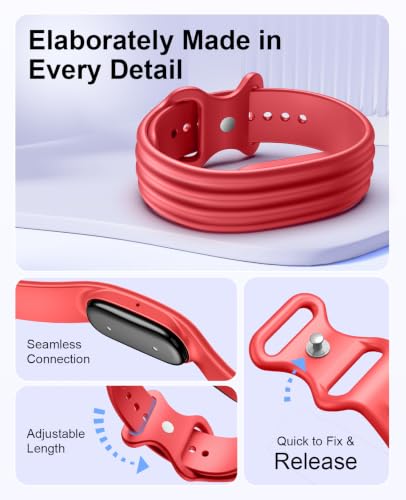 TiMOVO Replacement Silicone Active Band for Fitbit Air 5 - Small, Royal Blue/Red/Gray/Black/Starlight