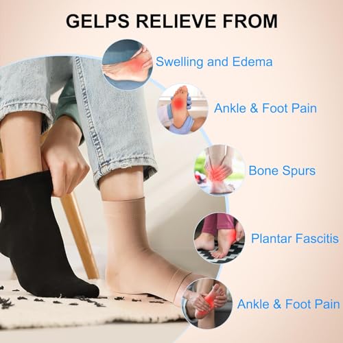 Medical-Grade Compression Ankle Socks for Plantar Fasciitis Relief - Medium Beige