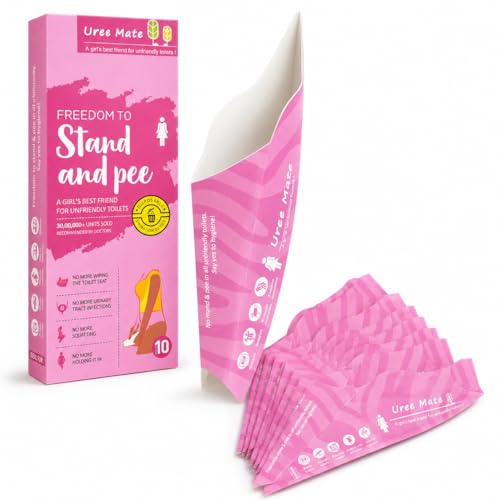 20PC Portable Female Urinal Funnel - Pink Disposable Pee Cups