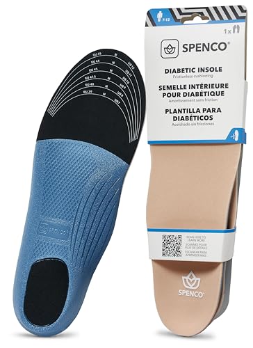 Spenco Diabetic Insoles Men’s 7-13 Cushioning Foot Support Reduce Friction All-Day Comfort