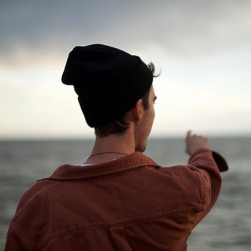 Warm Acrylic Knit Cuff Beanie Hat for Men & Women - Black