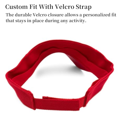 Sun Visor Hat for Men & Women - One Size Red