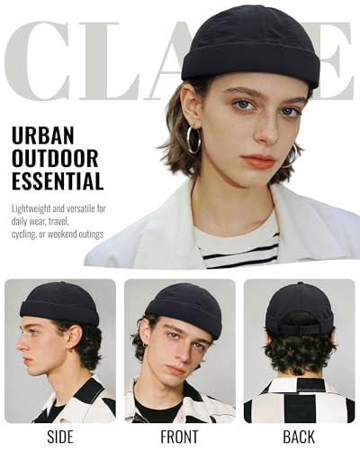 CLAPE One Size Lightweight Breathable Brimless Cap - Black Ct81