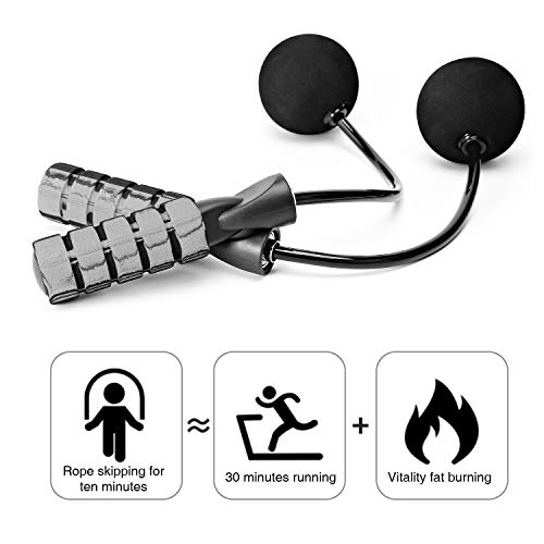 Adjustable Weighted Ropeless Jump Rope for Fitness - B-Grey