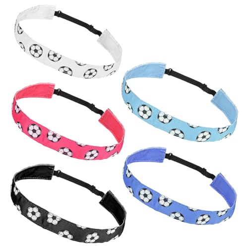 Adjustable Non-Slip Soccer Headbands - 5 Colors Set