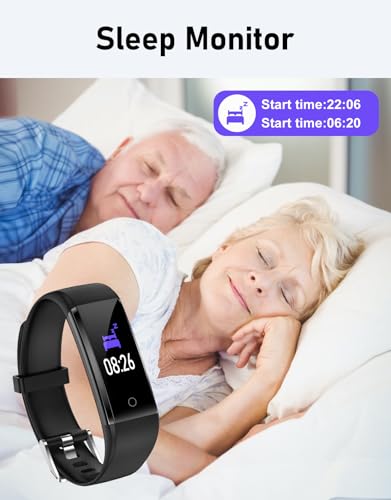 No Bluetooth Pedometer Watch - Waterproof Fitness Tracker - Black
