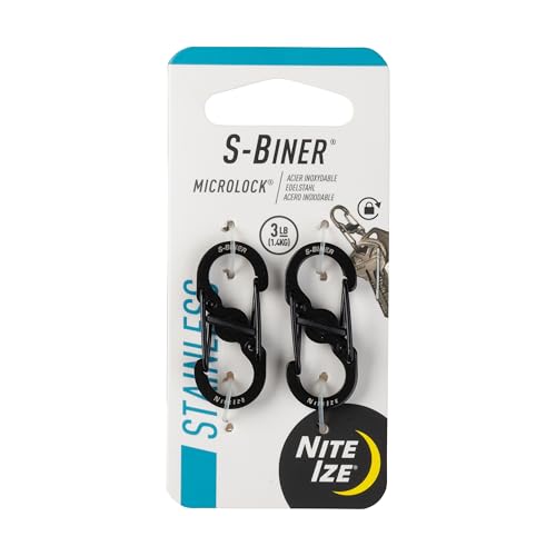 Stainless Steel MicroLock S-Biner Carabiner Key Holder - 2 Pack