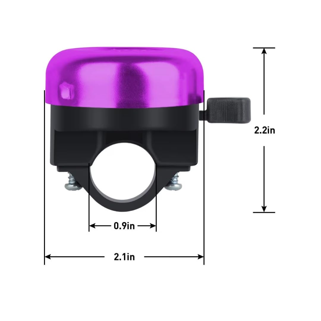 Magical Unicorn Bike Bell, Purple Metal with Rainbow Design, Kids Bicycle Accessory with Stars Pattern (Purple Unicorn)