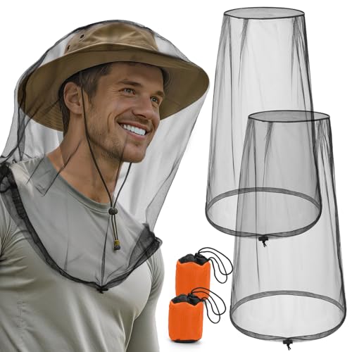 Premium Mosquito Head Nets - 2 Pack Ultra Large Bug Protection