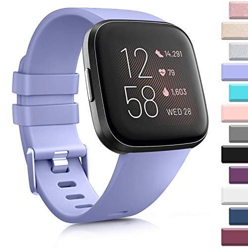 Soft Elastomer Replacement Sport Band for Versa 2/Lite/SE - Lavender, Large