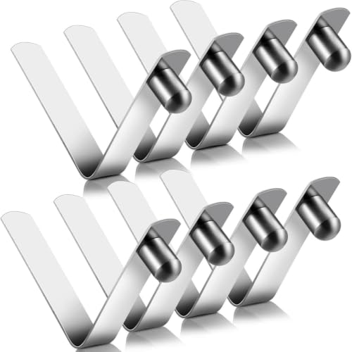 8 Pcs Stainless Steel Push Button Spring Clips - Silver / 6mm