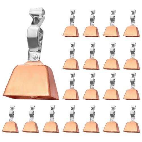 Biaungdo Copper Fishing Bells for Rods 20 Pcs - Clamp Clip, Ice & Catfish Accessories