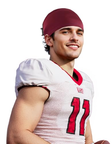 Cooling Skull Wrap Headband - Burgundy, Moisture-Wicking Sports Band