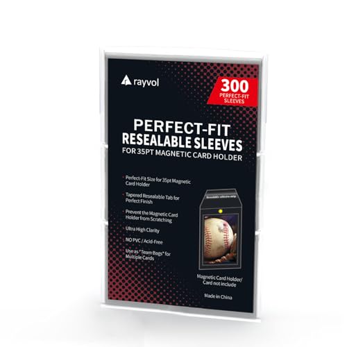 Rayvol Team Bags for 35PT Magnetic Card Holders - 300 Count, Resealable Sleeves