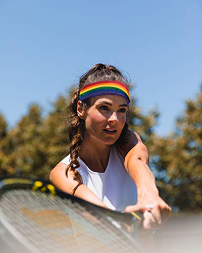 Moisture-Wicking Workout Headband - Rainbow Athletic Sweatband